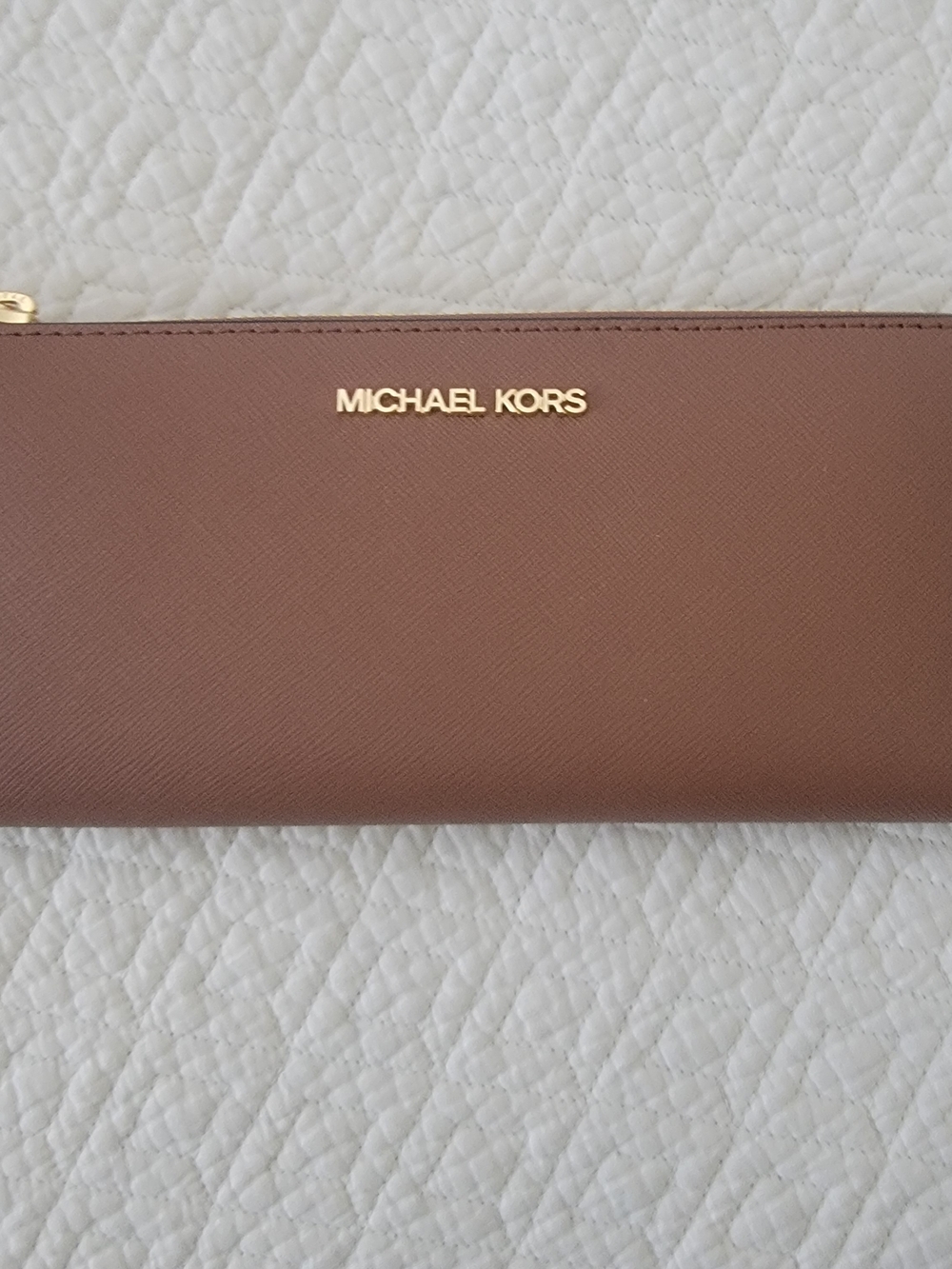 Michael Kors Brown Zip Wallet - Slim Leather Organizer